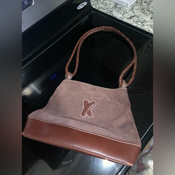Brown Suede Paloma Picasso Vintage Purse classic braided western 90s spring boho - Picture 2 of 2